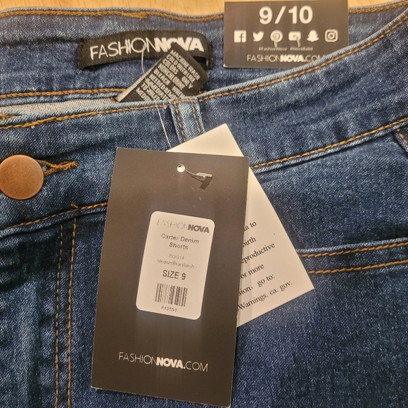 NWT Fashion Nova "Carter" denim shorts sz9/10 - Picture 3 of 3